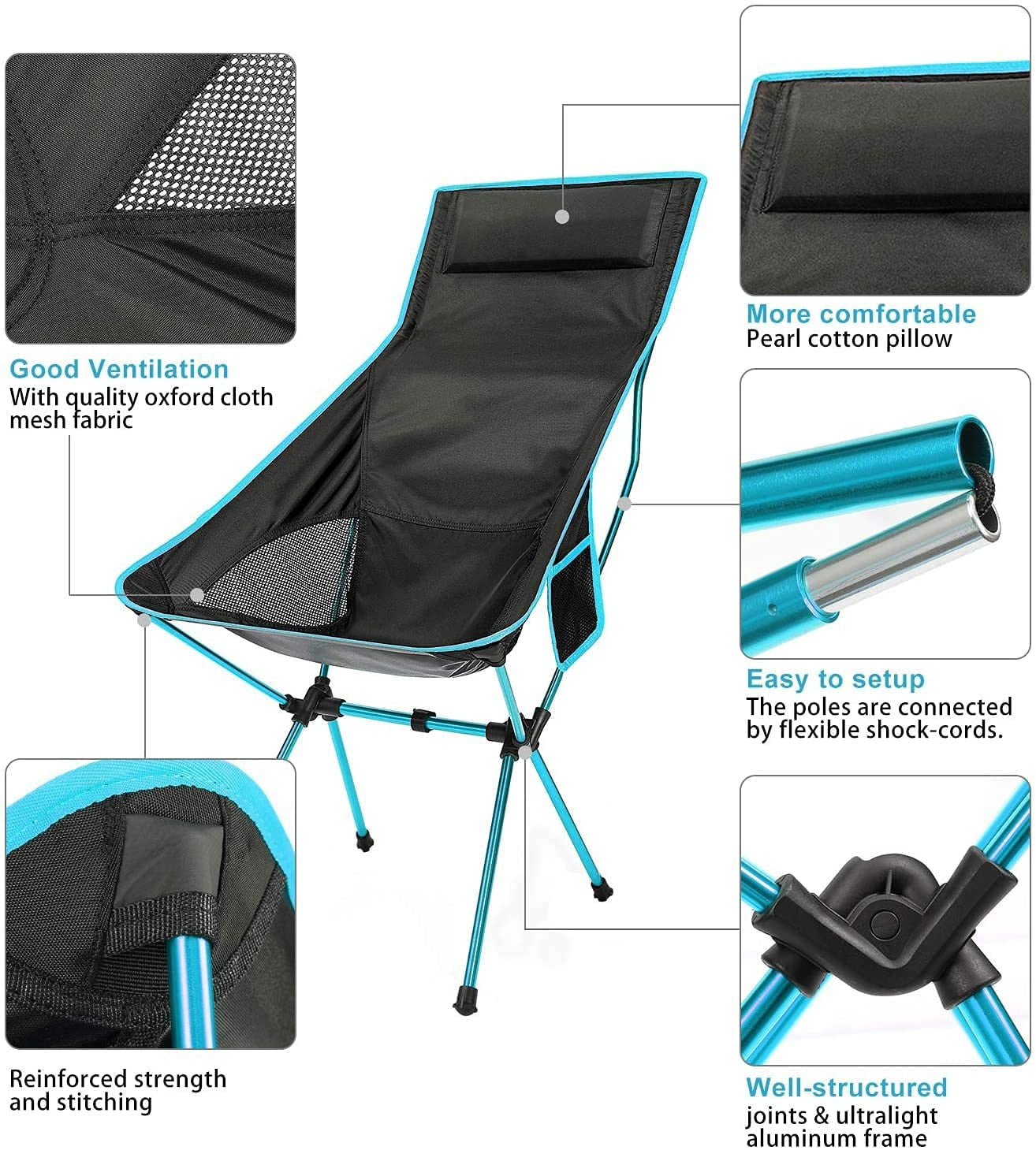 Chaise de Camping pliante grand dossier