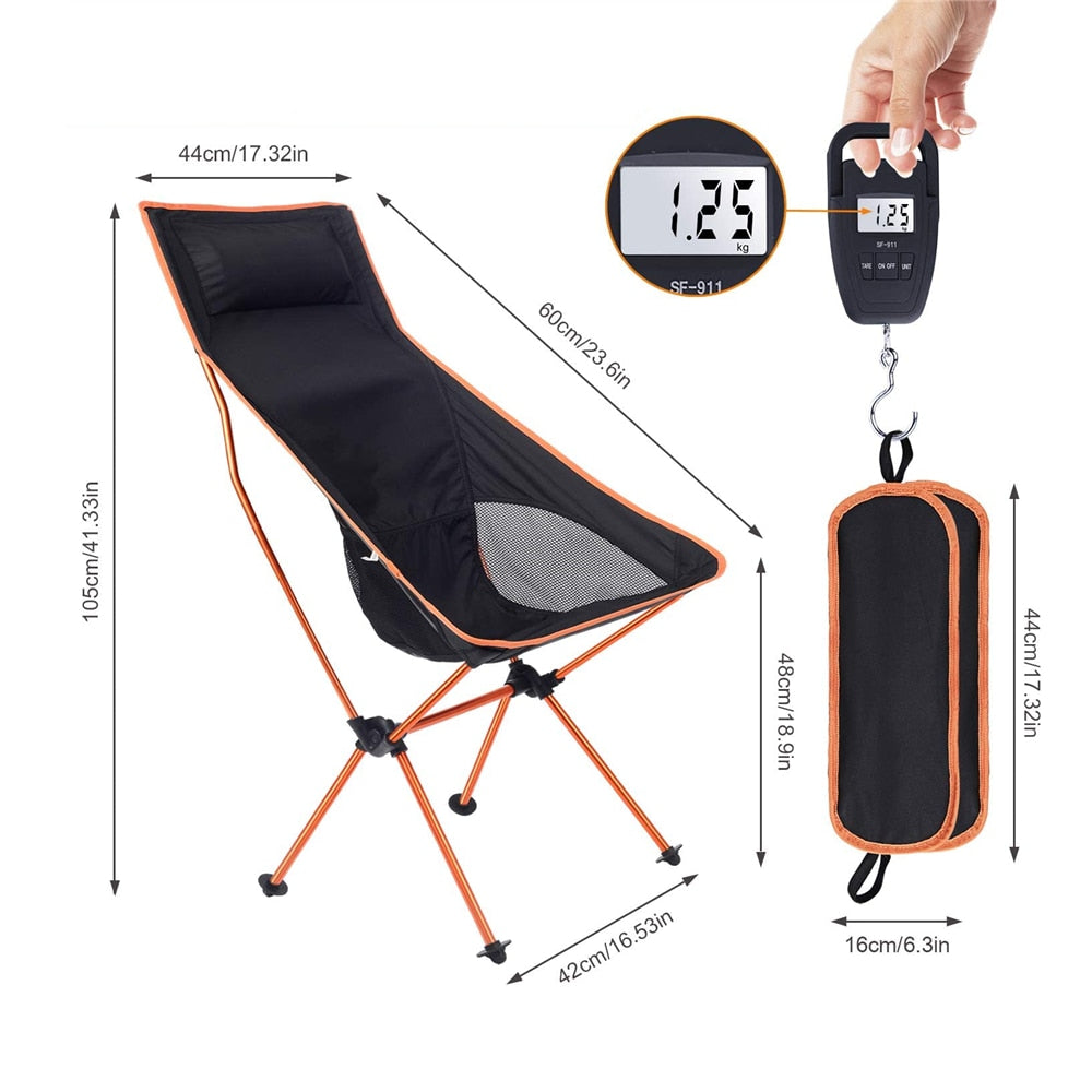 Chaise de Camping pliante grand dossier