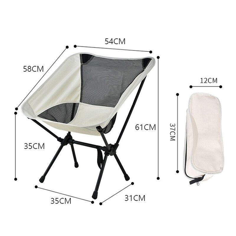 Chaise de camping demi-lune pliable