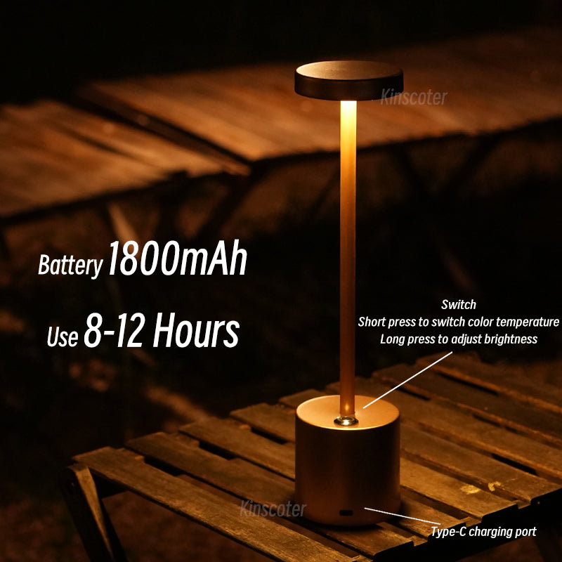 Lampe de table LED portable en metal